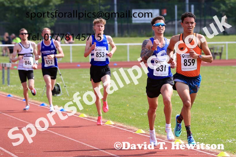 Mens Seniors 5000 metres, 2024 North Eastern Track and Field Champs., Middlesbrough.  Photo: David T. Hewitson/Sports for All Pics